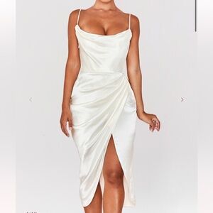 HOUSE OF CB Reva Satin Balcony Corset Dress